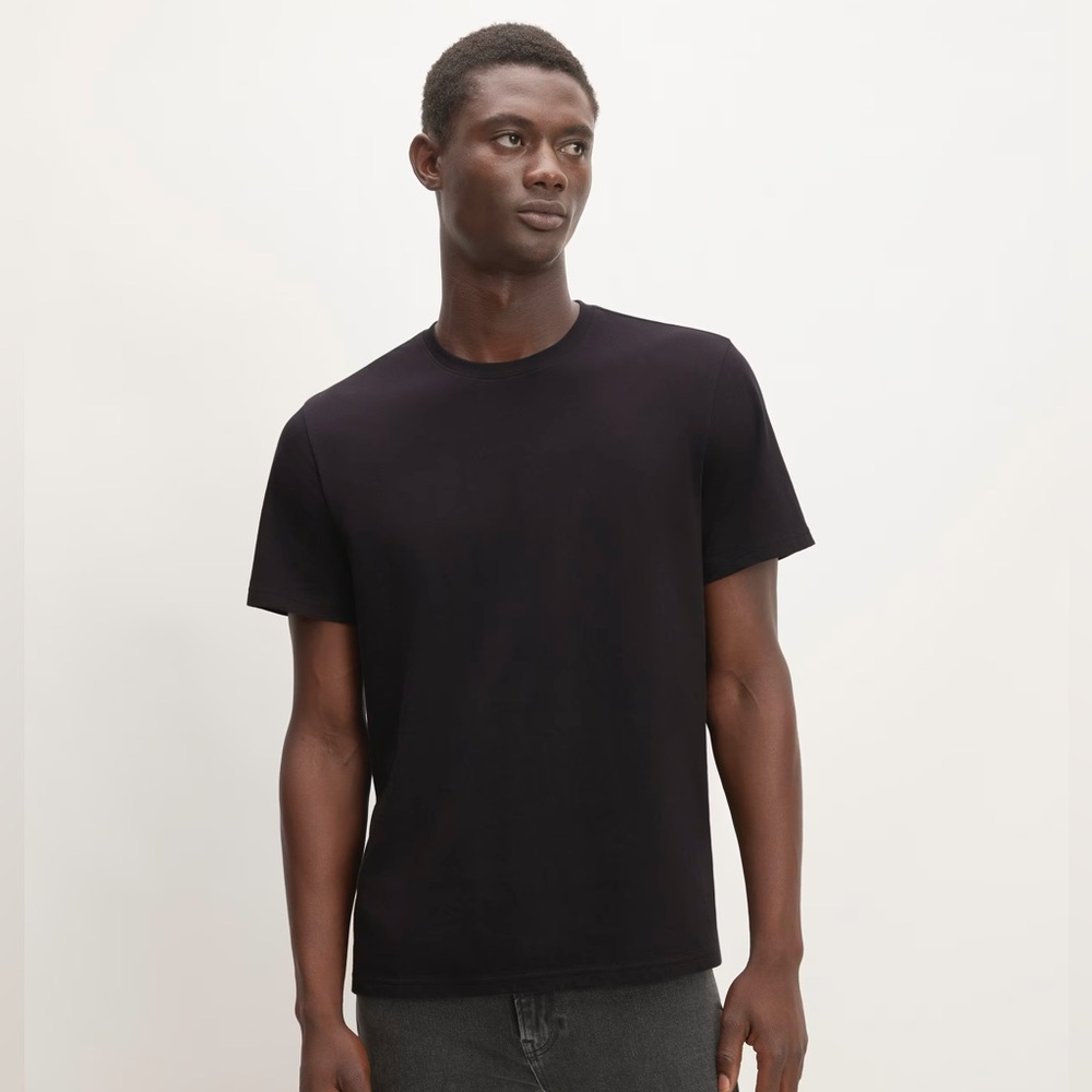 Everlane NWT Organic Cotton Crew | Uniform Tee Black Size Large